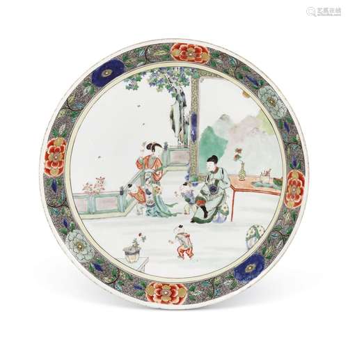 清康熙 五彩人物圖盤 KANGXI PERIOD (1662-1722)