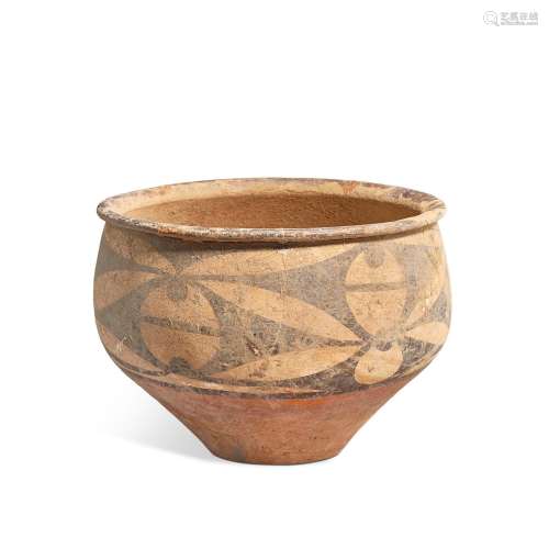 A painted pottery bowl, Yangshao culture, Miaodigou phase, c...