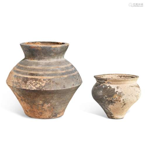 Two grey pottery jars, Bronze Age, 2nd - 1st Millennium B.C....
