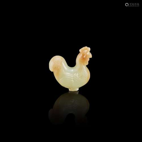 A white jade rooster, Qing dynasty, 18th century 清 白玉瑞雞