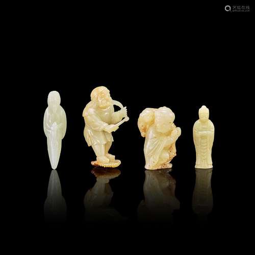 A group of four jade figures, Qing dynasty,18th - 19th centu...