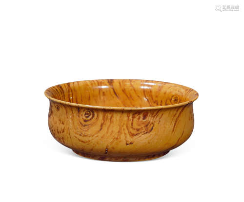 清中期 仿木纹釉碗
