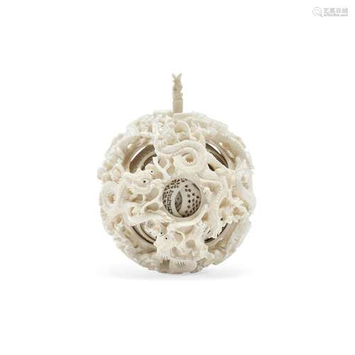 Puzzle ball China, Canton, Qing dynasty, mid-19th Century