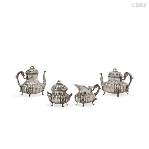 Silver tea and coffee set Italy, 20th Century