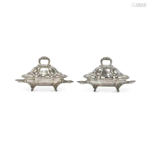 Pair of silver plated légumières