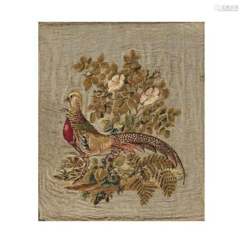 Two embroidered panels 18th-19th Century