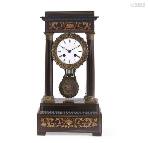 Portico table clock Faby Frères, 19th Century