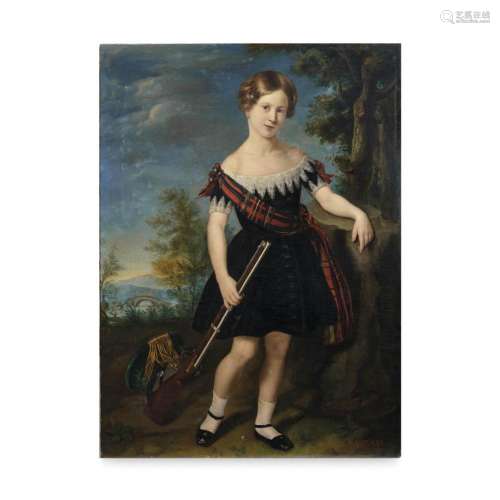 FIRMATO P. MELANI Young Scottish huntress Early 19th Century