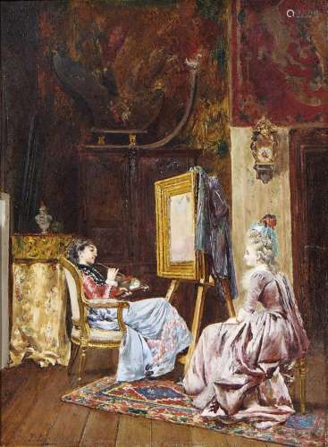 FRANÇOIS BRUNERY 1849-1926 In the painter's studio