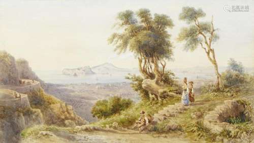 GIOVANNI GIORDANO LANZA 1827-1898 View of the Gulf of Naples