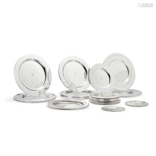 Group of silver plated dishes Yacht Club Tigullio, 20th Cent...