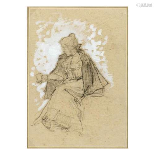 VITTORIO CAVALLERI 1860-1938 Study of a female figure