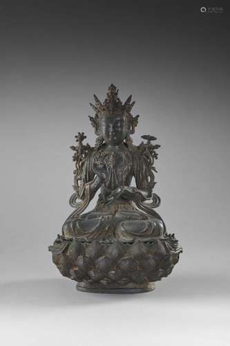 Chine, dynastie Ming, XVIIe siècle
Statue de bodhisattv