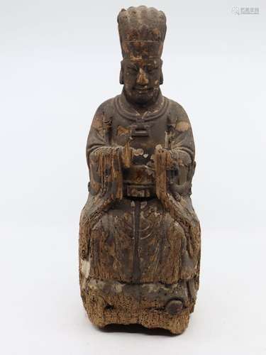 Chine, XIXe siècle
Statuette en bois de fonctionnaire a