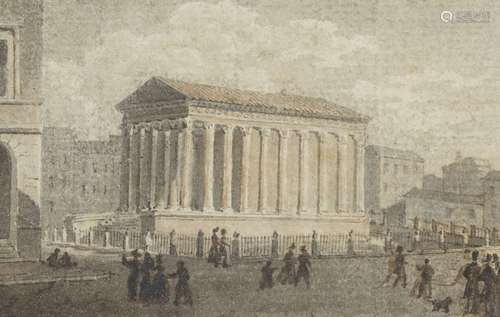 Ecole FRANCAISE du XIXème siècle
La maison carrée à Nîm