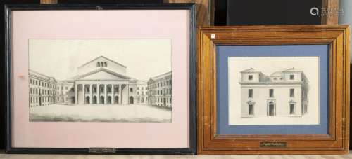 Ecole FRANCAISE du XIXème siècle
Deux projets d'archite