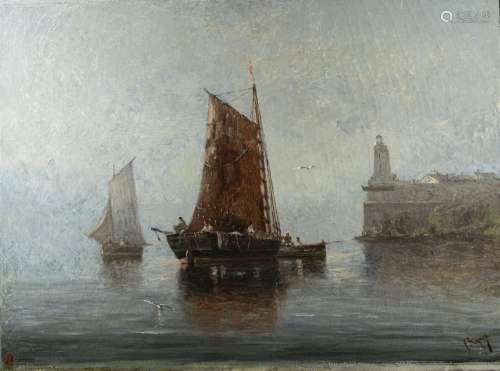 Paul SEIGNON (1820-1890) 
Pêcheurs catalans
Huile sur t