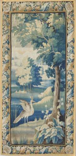 Deux fragments de tapisserie d'Aubusson à décor d'un...