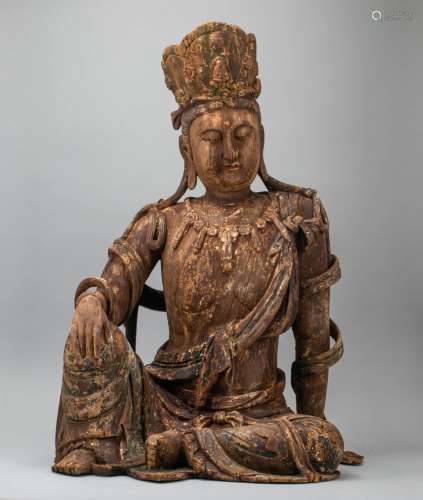 Song Dynasty Wood Carved and Colored Guanyin Statue