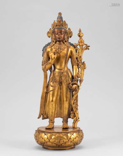 Bronze Gilded Mongolian Buddha Statue of the Ming Dynasty
