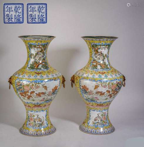 Qing Dynasty Bronze Body Painting Enamel Appreciation Bottle