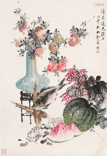 孔小瑜 花卉镜心