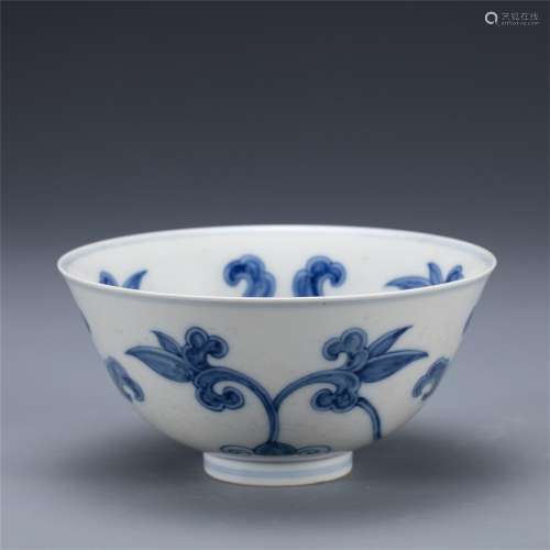A BLUE AND WHITE PORCELAIN BOWL,MING