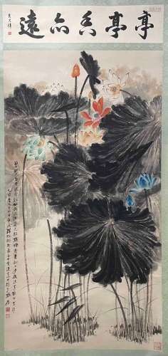 Zhang Daqianfive color lotus