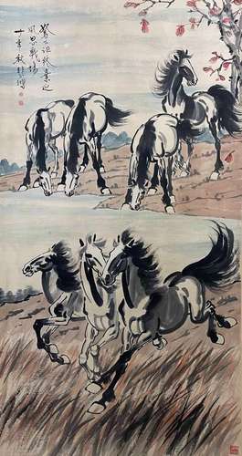 Xu Beihonggalloping horse illustration