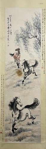 Xu Beihonggalloping horse illustration