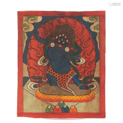 A TIBETAN THANGKA DEPICTING