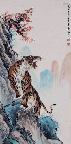 Wu QingxiaTiger Roaring in Mountains and Forests