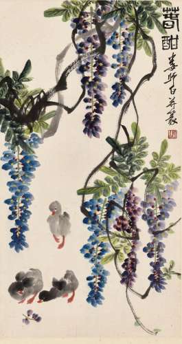 ‘DUCKLINGS AND WISTERIA’, BY LOU SHIBAI (1918-2010)