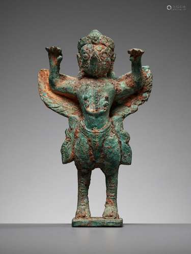 A KHMER BRONZE FIGURE OF GARUDA, ANGKOR PERIOD