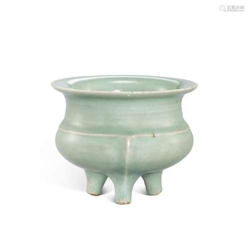 <br />
A Longquan celadon tripod incense burner, Song dynast...