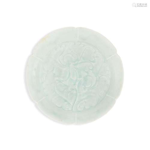 <br />
A Qingbai incised 'peony' lobed dish, Southern Song d...