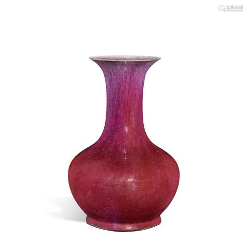 <br />
A flambé-glazed bottle vase, Qing dynasty, 18th - 19t...