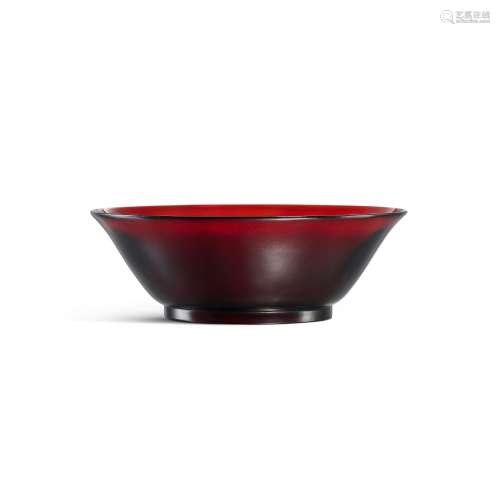 <br />
An imperial ruby-red glass bowl, Mark and period of Q...