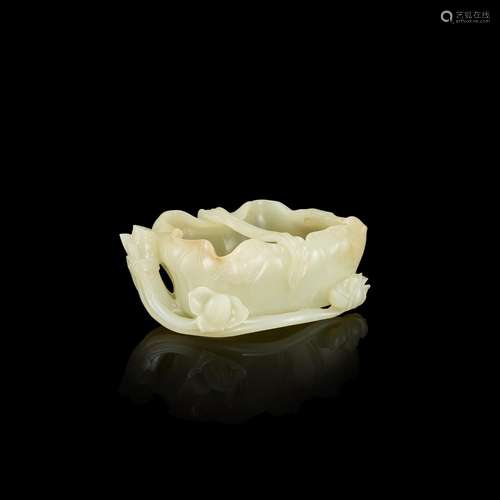 <br />
A celadon jade 'lotus' water coupe, Qing dynasty 清 青...