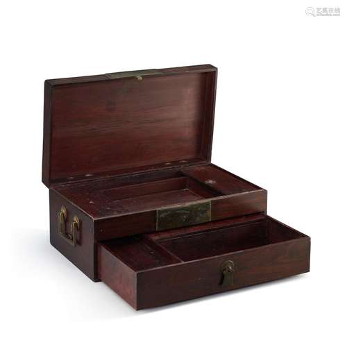 <br />
A zitan stationary box, Qing dynasty, 18th century 清...