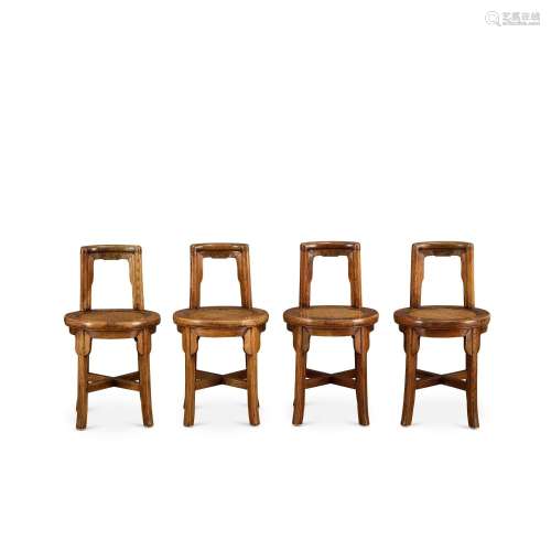 <br />
A set of four jumu side chairs, Late Qing dynasty or ...