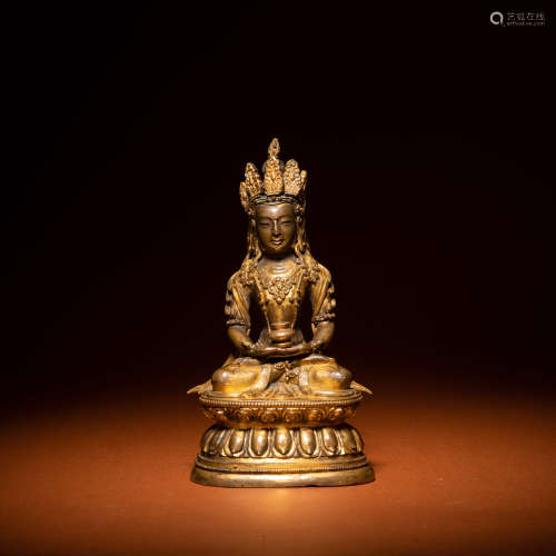 17世紀官造銅鎏金無量壽佛