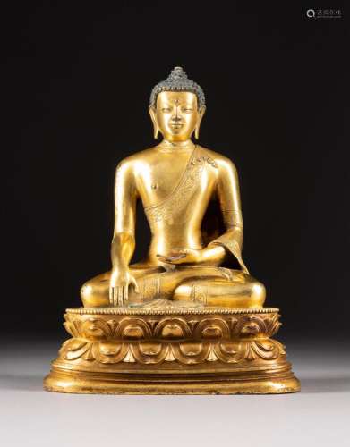 铜鎏金释迦牟尼佛坐像<br />
蒙古