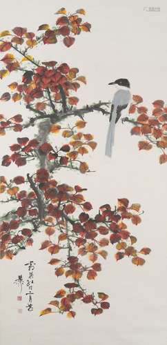 XIE ZHILIU (1910-1997) Magpie on a Maple Tree