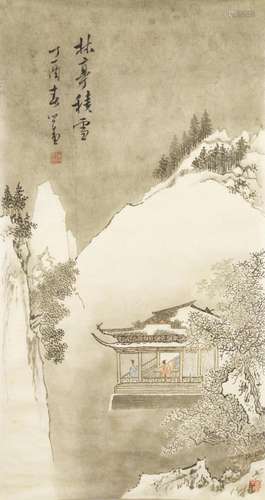 PU RU (1896-1963) Pavilion in the Snow