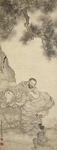 DING YUNPENG (1547-1628) Luohan Under the Pine Tree