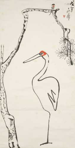 DING YANYONG (1902-1978) Crane Under Pine Tree