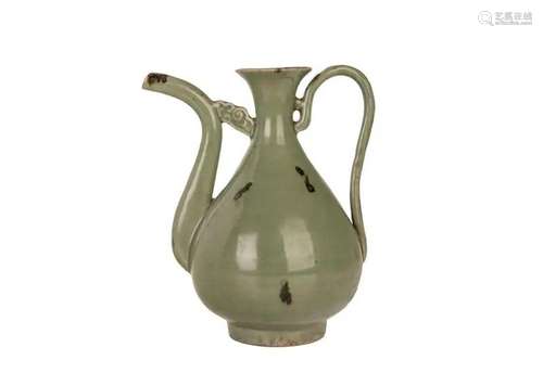 A CHINESE LONGQUAN CELADON GLAZE EWER