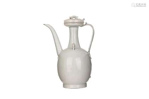 A CHINESE YINGQING GLAZE WINE POT WITH LID