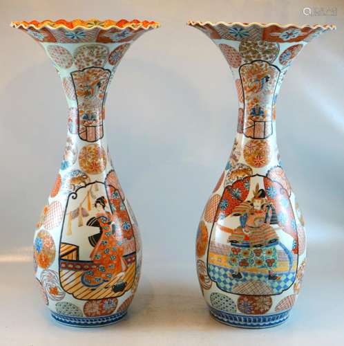 Paerchen grosse japanische Vasen Meiji 19. Jh.